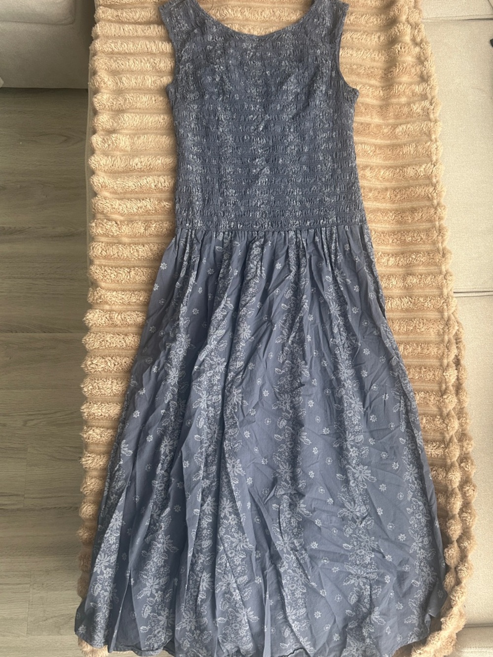 Sleeveless Blue Floral Maxi Dress